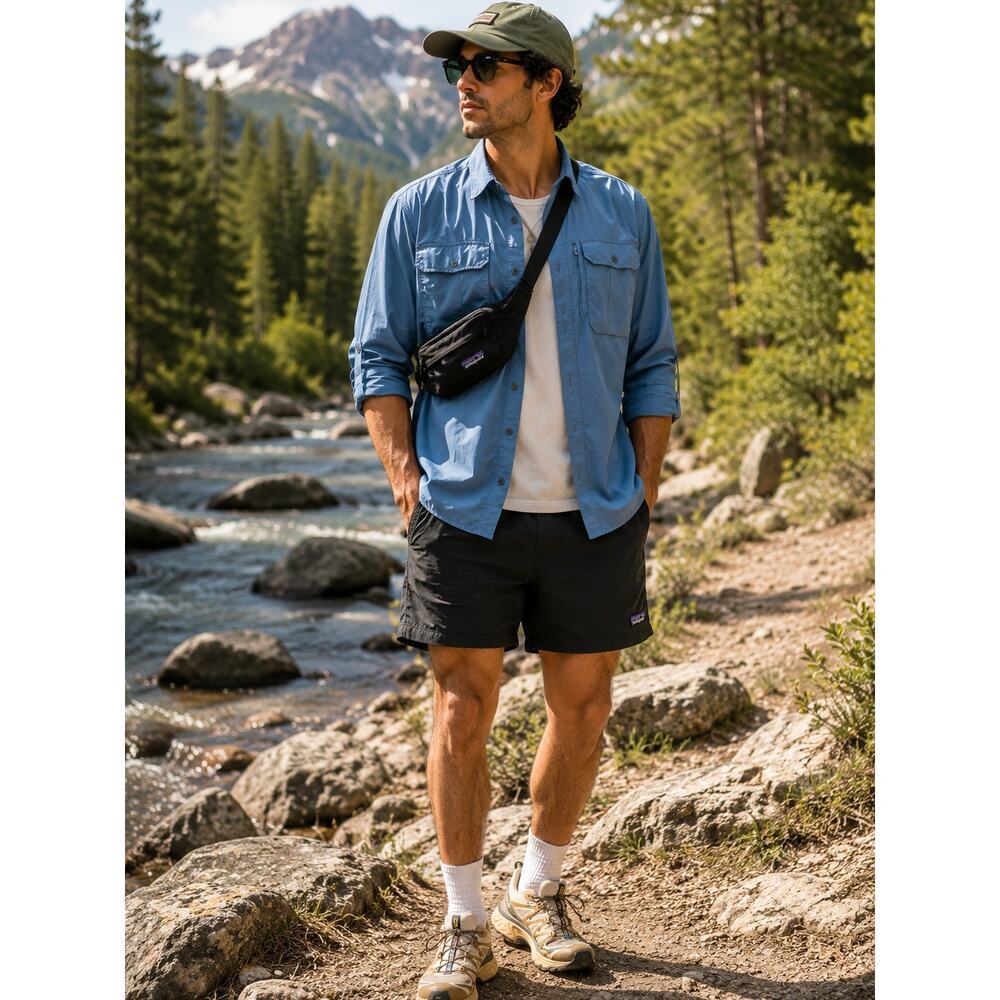 Duluth Trading CoolPlus Fishing Shirt Mens M Blue Ventilated Hiking Gorpcore